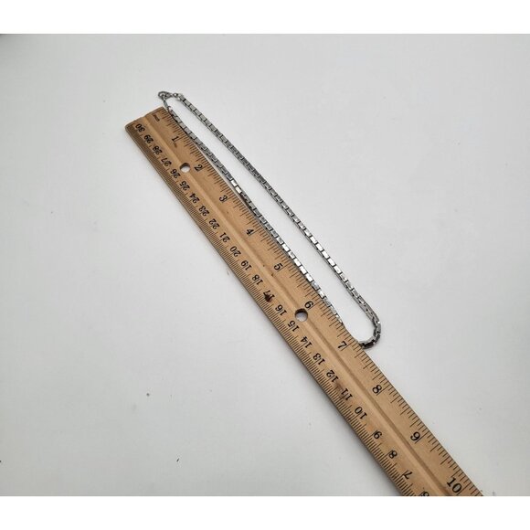 VTG Monet Interlocking Silver Tone Chain Necklace - Picture 3 of 6